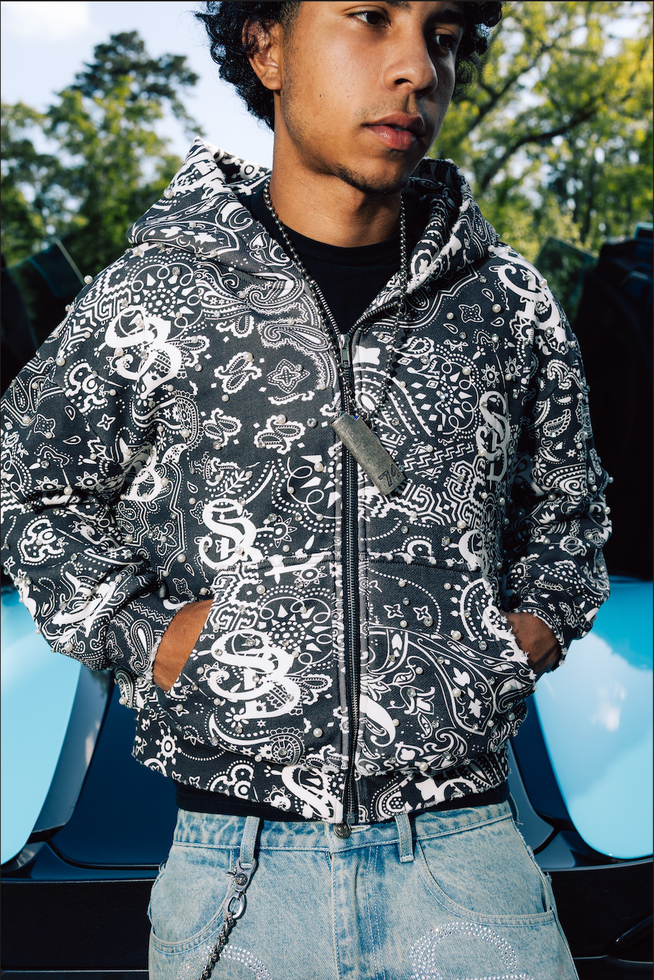 Black Bandanna Zip